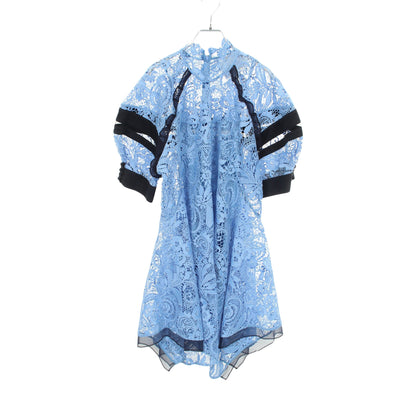 Embroidered Lace Handkerchief Dress レース ワンピース ライトブルー ブラック スリーワンフィリップリム