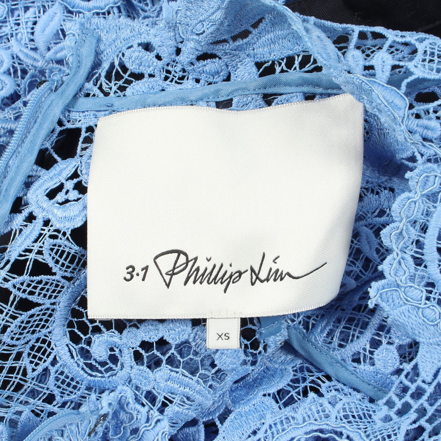 Embroidered Lace Handkerchief Dress レース ワンピース ライトブルー ブラック スリーワンフィリップリム