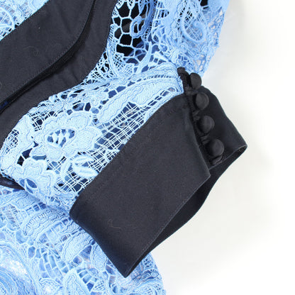 Embroidered Lace Handkerchief Dress レース ワンピース ライトブルー ブラック スリーワンフィリップリム