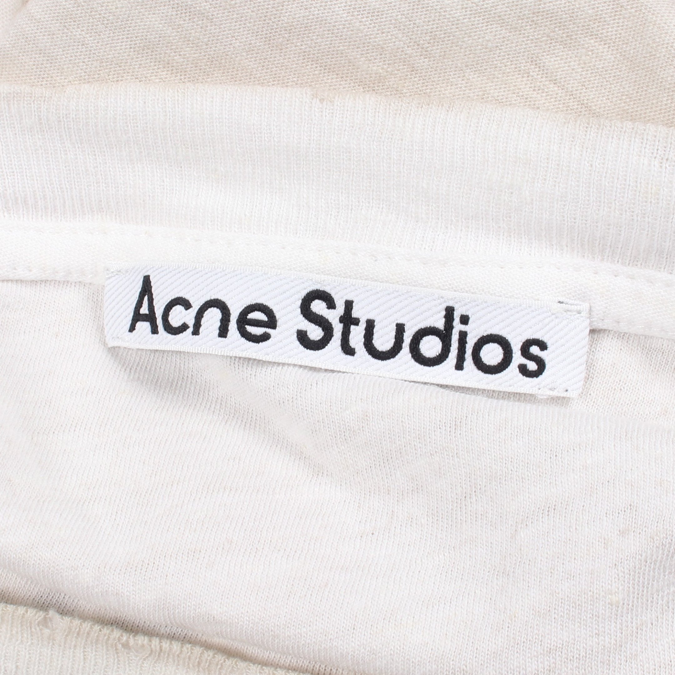 ヴィンテージ加工 ロゴ 半袖Tシャツ コットン ホワイト アクネ