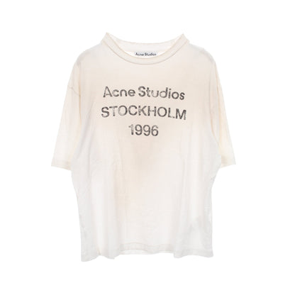 ヴィンテージ加工 ロゴ 半袖Tシャツ コットン ホワイト アクネストゥディオズ