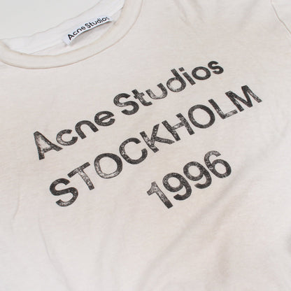 ヴィンテージ加工 ロゴ 半袖Tシャツ コットン ホワイト アクネストゥディオズ