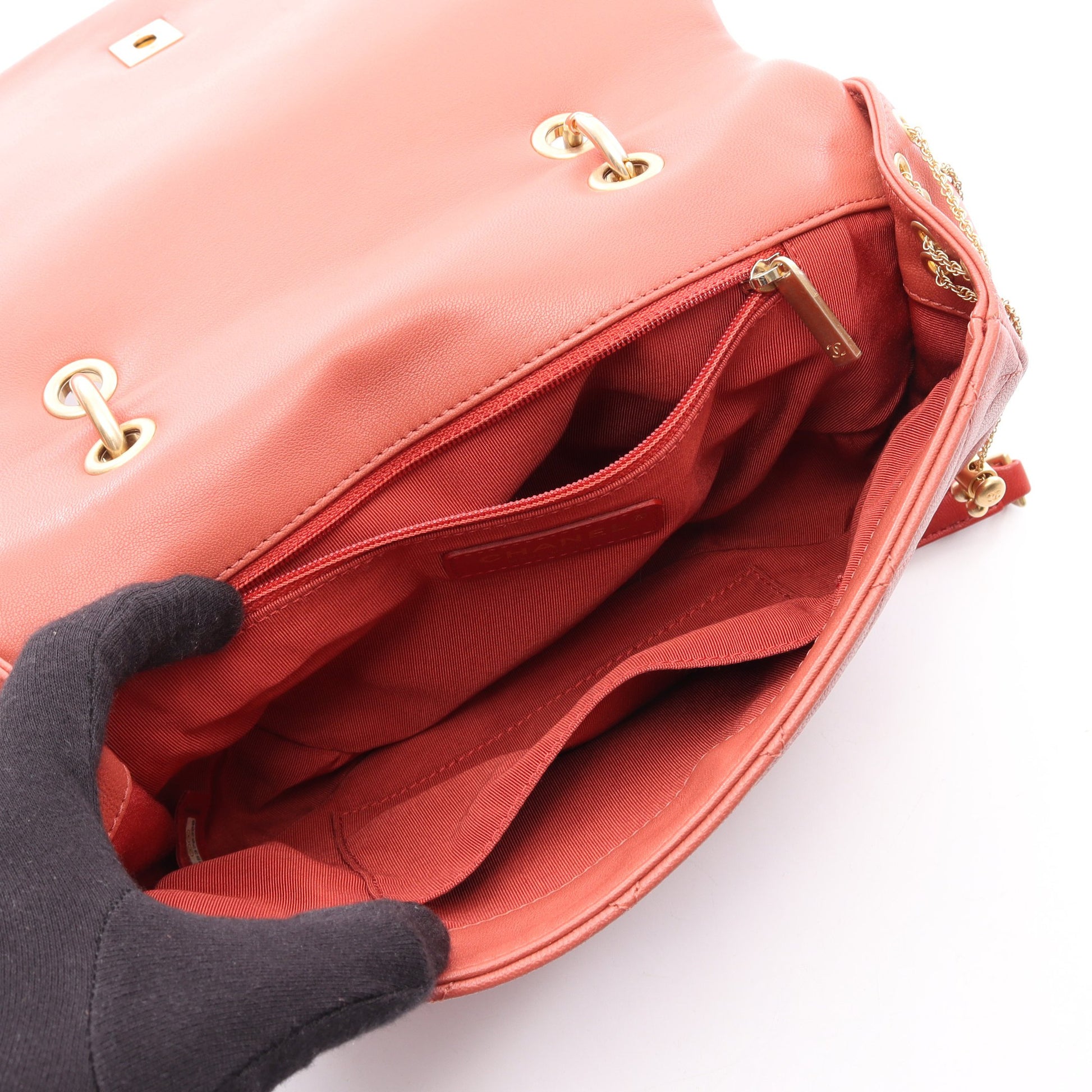 マトラッセ 2WAY チェーンショルダーバッグ レザー ボルドー ピンク レッド ゴールド金具 シャネル バッグ CHANEL