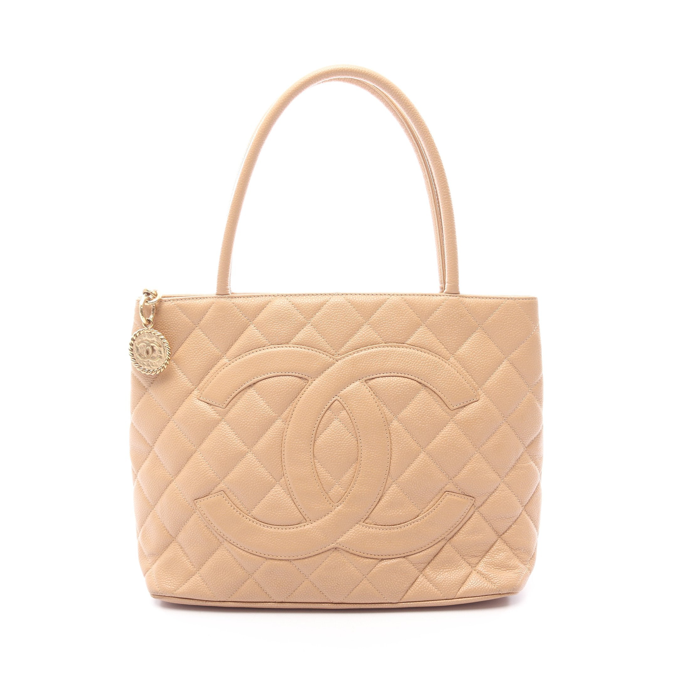 CHANEL 復刻 トートバッグ 　キャビアスキン　中古品B 復刻トート ハンドバッグ トートバッグ キャビアスキン ベージュ