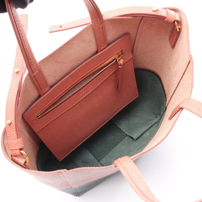 バーティカル スモール カバ 2WAY ハンドバッグ トートバッグ レザー ピンク グリーン セリーヌ