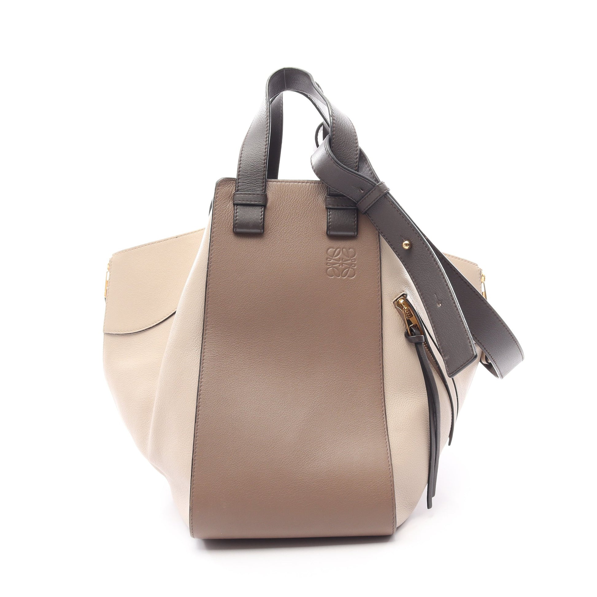 HAMMOCK MEDIUM ハンモック ミディアム 2WAY ハンドバッグ レザー ライトベージュ グレーブラウン ダークブラウン ロエベ バッグ LOEWE