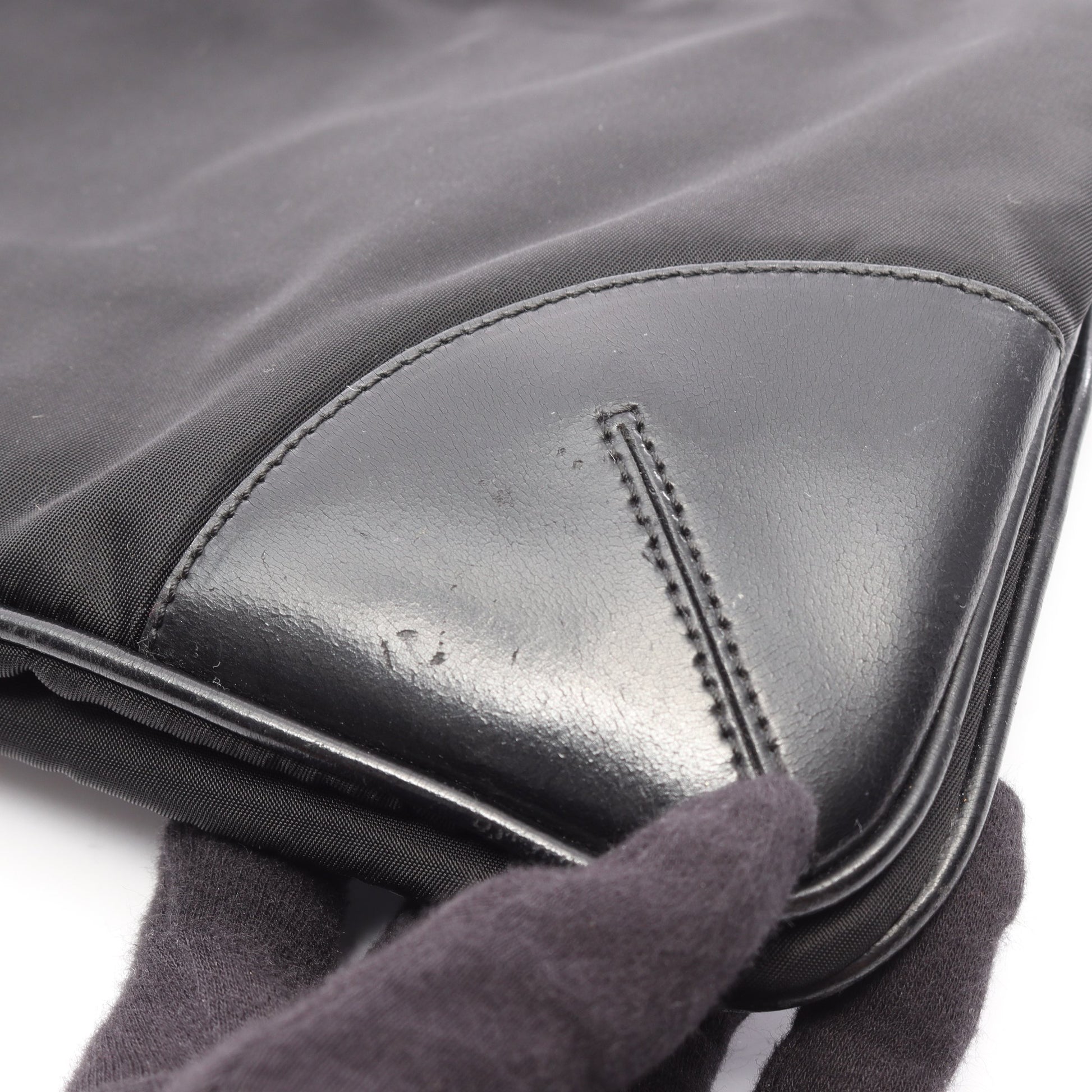 トライアングルロゴ ショルダーバッグ ナイロン レザー ブラック プラダ バッグ PRADA