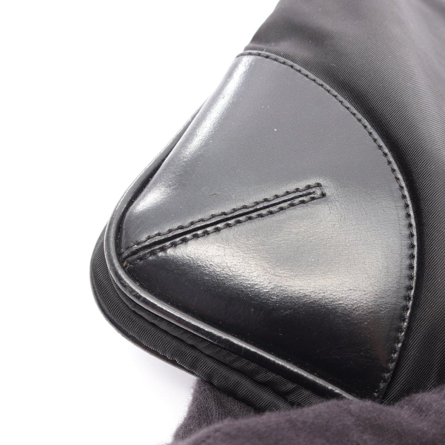 トライアングルロゴ ショルダーバッグ ナイロン レザー ブラック プラダ バッグ PRADA