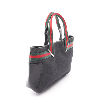 シェリーライン ハンドバッグ キャンバス レザー ブラック グリーン レッド グッチ