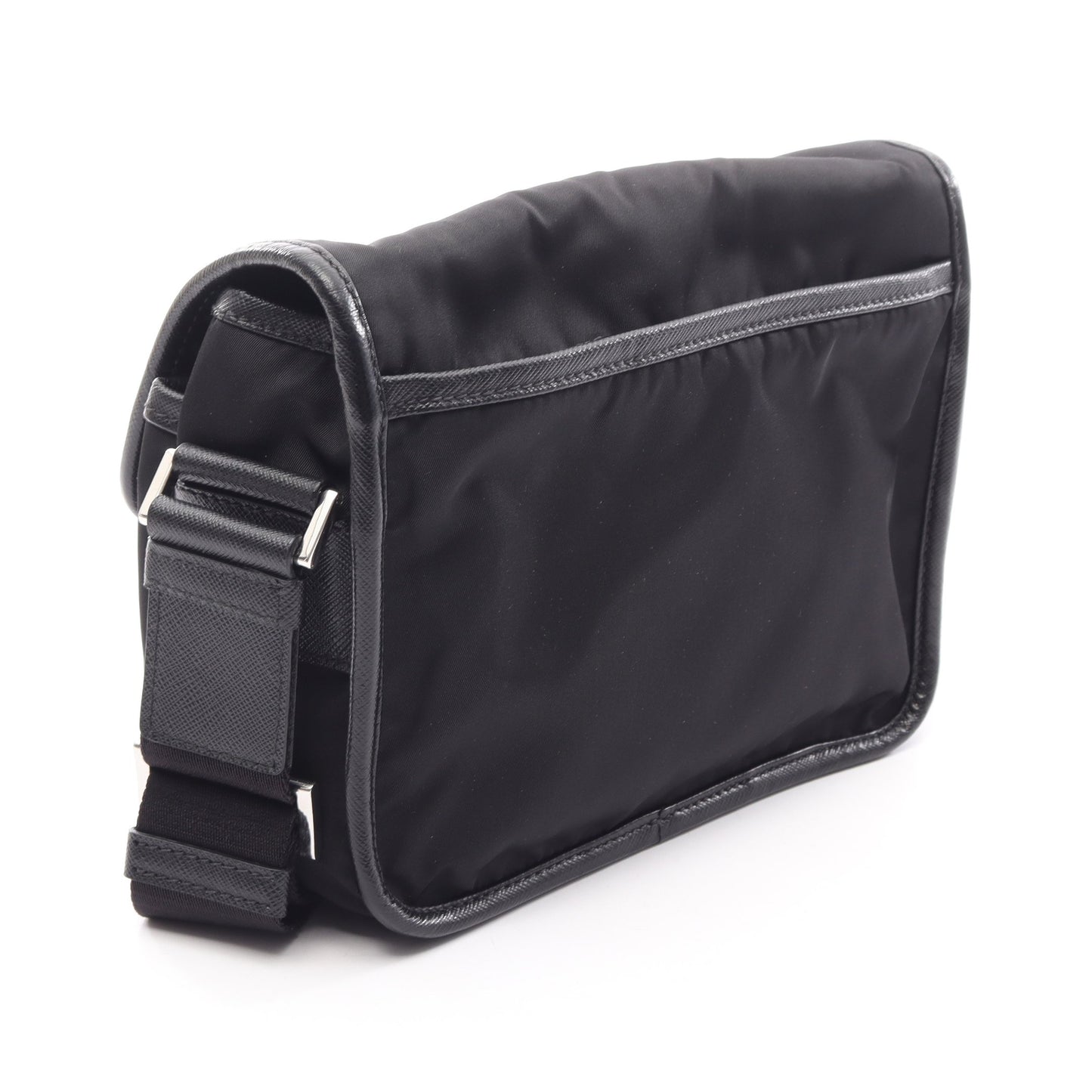 RE-NYLON TESSUTO+SAFFIANO ショルダーバッグ ナイロン サフィアーノレザー ブラック プラダ