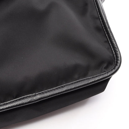 RE-NYLON TESSUTO+SAFFIANO ショルダーバッグ ナイロン サフィアーノレザー ブラック プラダ