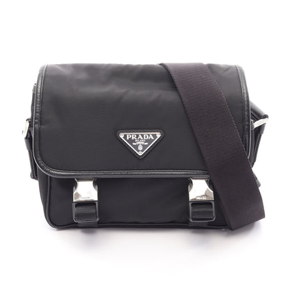 RE-NYLON TESSUTO+SAFFIANO ショルダーバッグ ナイロン サフィアーノレザー ブラック プラダ
