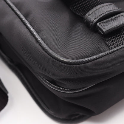 RE-NYLON TESSUTO+SAFFIANO ショルダーバッグ ナイロン サフィアーノレザー ブラック プラダ