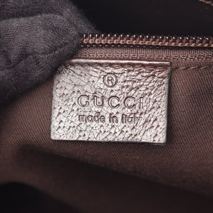 GGキャンバス ショルダーバッグ キャンバス レザー ベージュ ダークブラウン グッチ