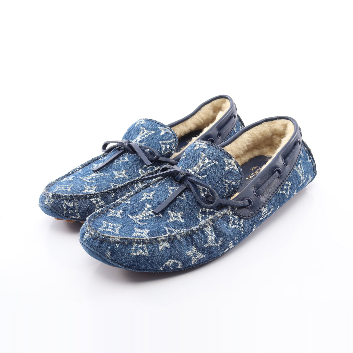 アリゾナライン モノグラムデニム モカシン ローファー デニム レザー ブルー ルイヴィトン シューズ LOUIS VUITTON