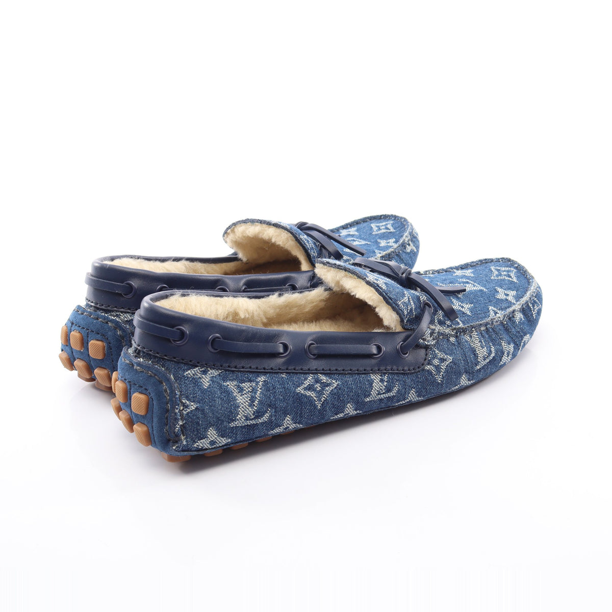 アリゾナライン モノグラムデニム モカシン ローファー デニム レザー ブルー ルイヴィトン シューズ LOUIS VUITTON