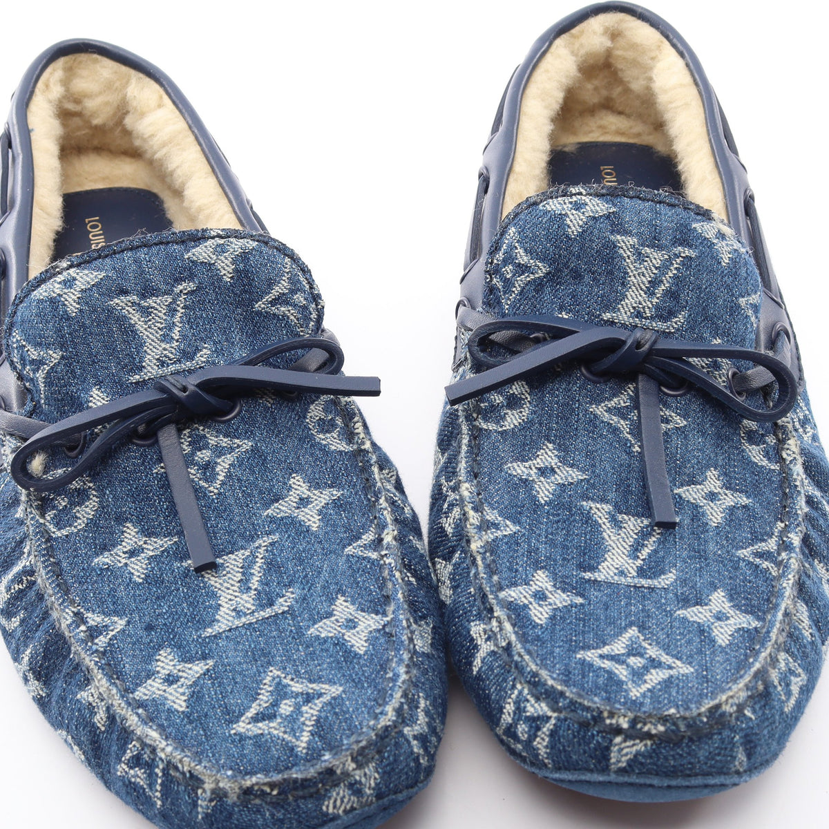 アリゾナライン モノグラムデニム モカシン ローファー デニム レザー ブルー ルイヴィトン シューズ LOUIS VUITTON