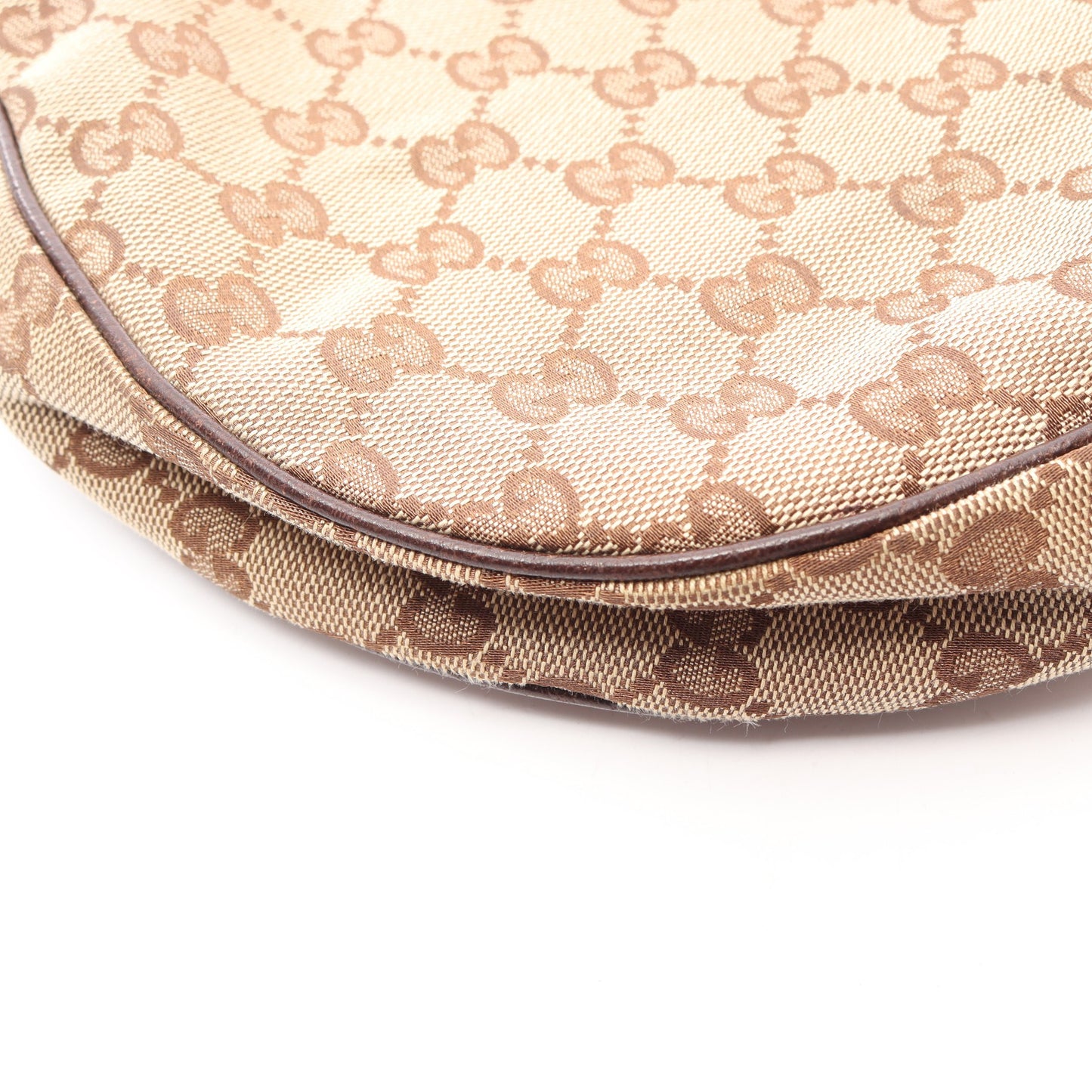 GGキャンバス ショルダーバッグ キャンバス レザー ベージュ ダークブラウン グッチ バッグ GUCCI
