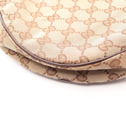 GGキャンバス ショルダーバッグ キャンバス レザー ベージュ ダークブラウン グッチ バッグ GUCCI