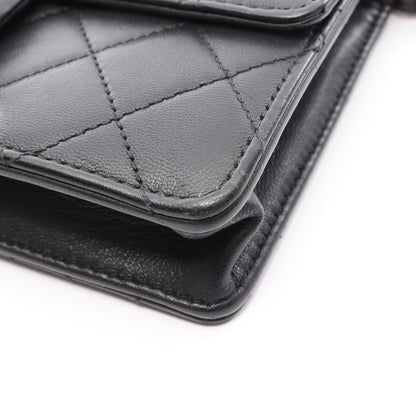 マトラッセ チェーンショルダーバッグ ラムスキン ブラック ゴールド金具 シャネル