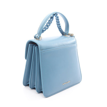セルペンティ フォーエバー スモール 2WAY ハンドバッグ レザー ブルー ブルガリ