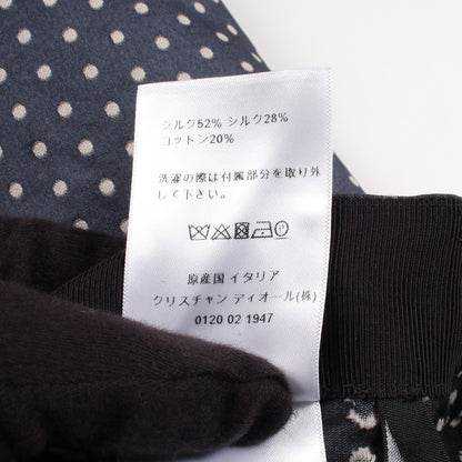 ショートパンツ ドット パンツ シルク コットン ネイビー クリスチャンディオール