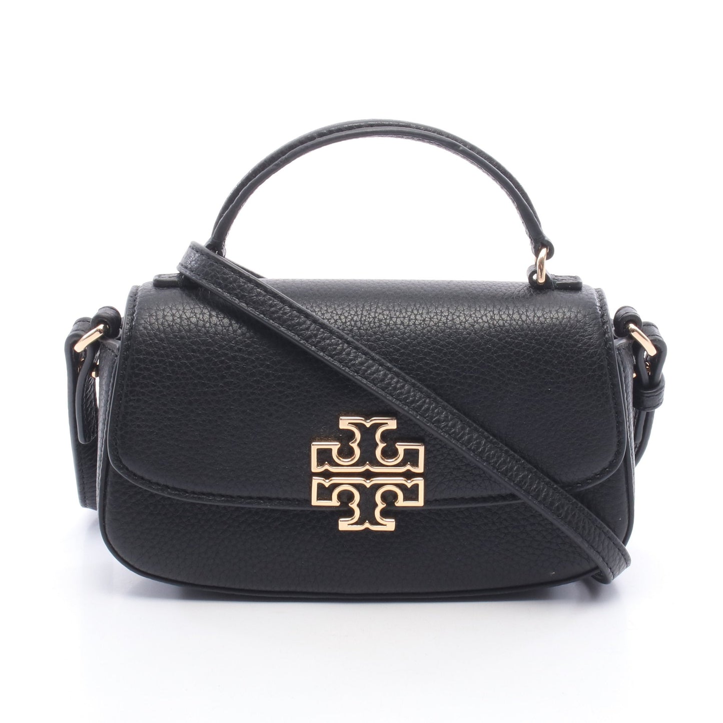 BRITTEN MINI ブリテン トップハンドル 2WAY ショルダーバッグ レザー ブラック トリーバーチ バッグ TORY BURCH