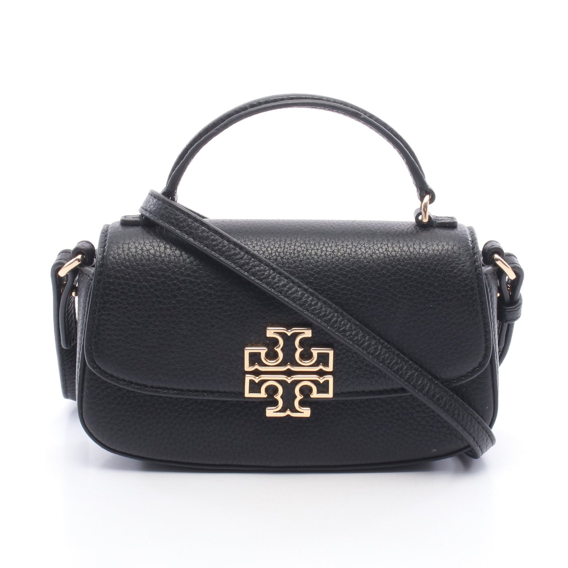 BRITTEN MINI ブリテン トップハンドル 2WAY ショルダーバッグ レザー ブラック トリーバーチ バッグ TORY BURCH