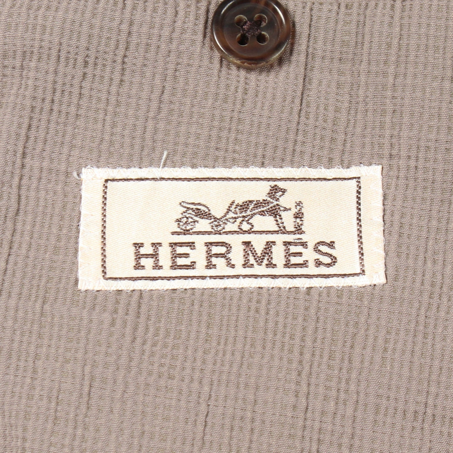 シアサッカー テーラードジャケット コットン ナイロン グレーベージュ エルメス アウター HERMES