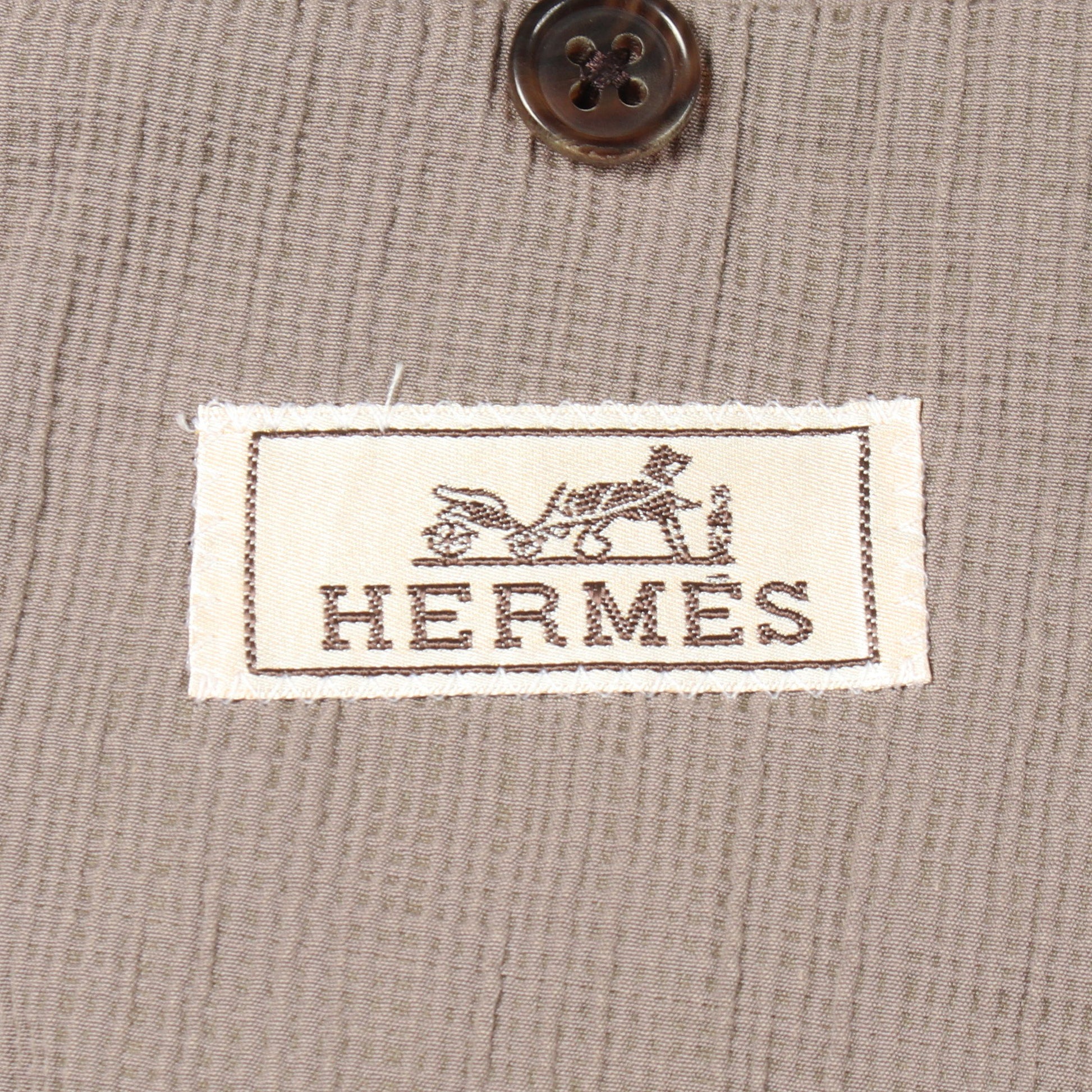 シアサッカー テーラードジャケット コットン ナイロン グレーベージュ エルメス アウター HERMES
