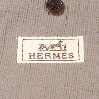シアサッカー テーラードジャケット コットン ナイロン グレーベージュ エルメス アウター HERMES