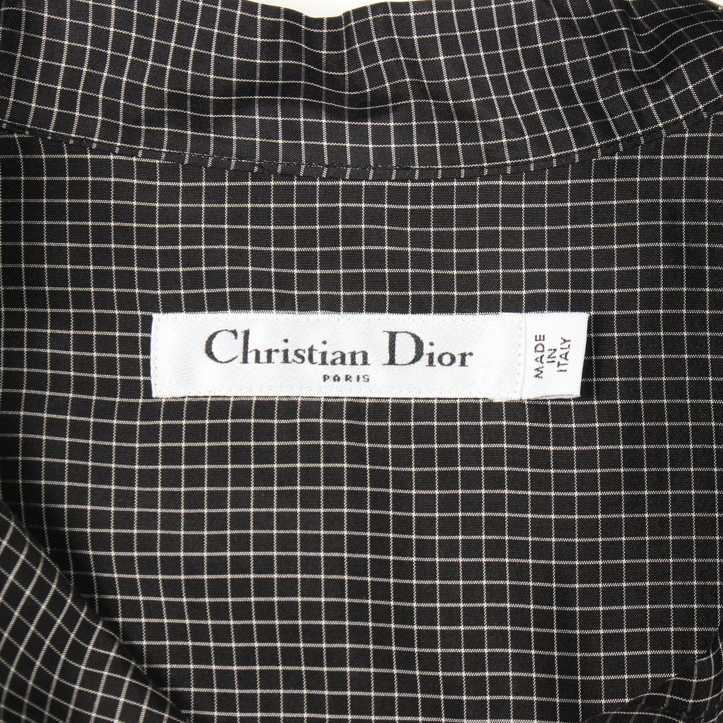 パフスリーブ チェック ボウタイ ブラウス シルク ブラック クリスチャンディオール トップス Christian Dior