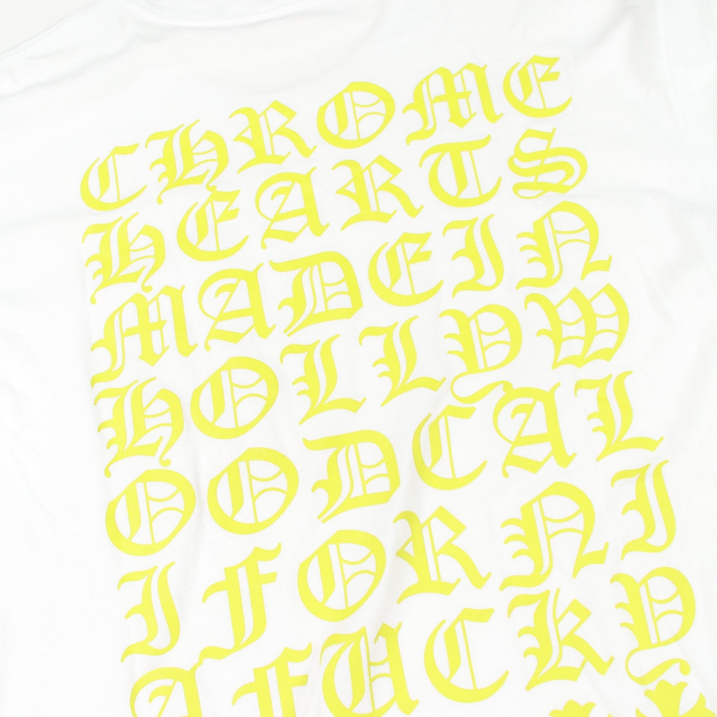 バックロゴ ポケット付き 長袖Tシャツ コットン ホワイト イエロー クロムハーツ