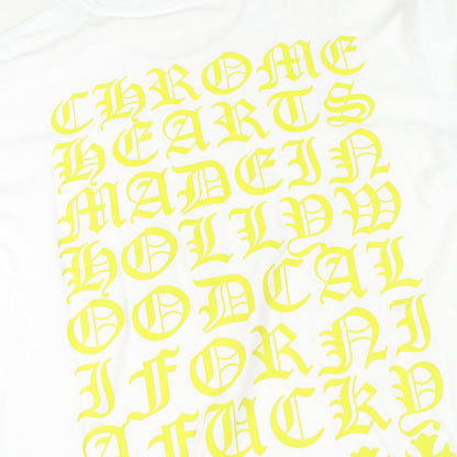 バックロゴ ポケット付き 長袖Tシャツ コットン ホワイト イエロー クロムハーツ