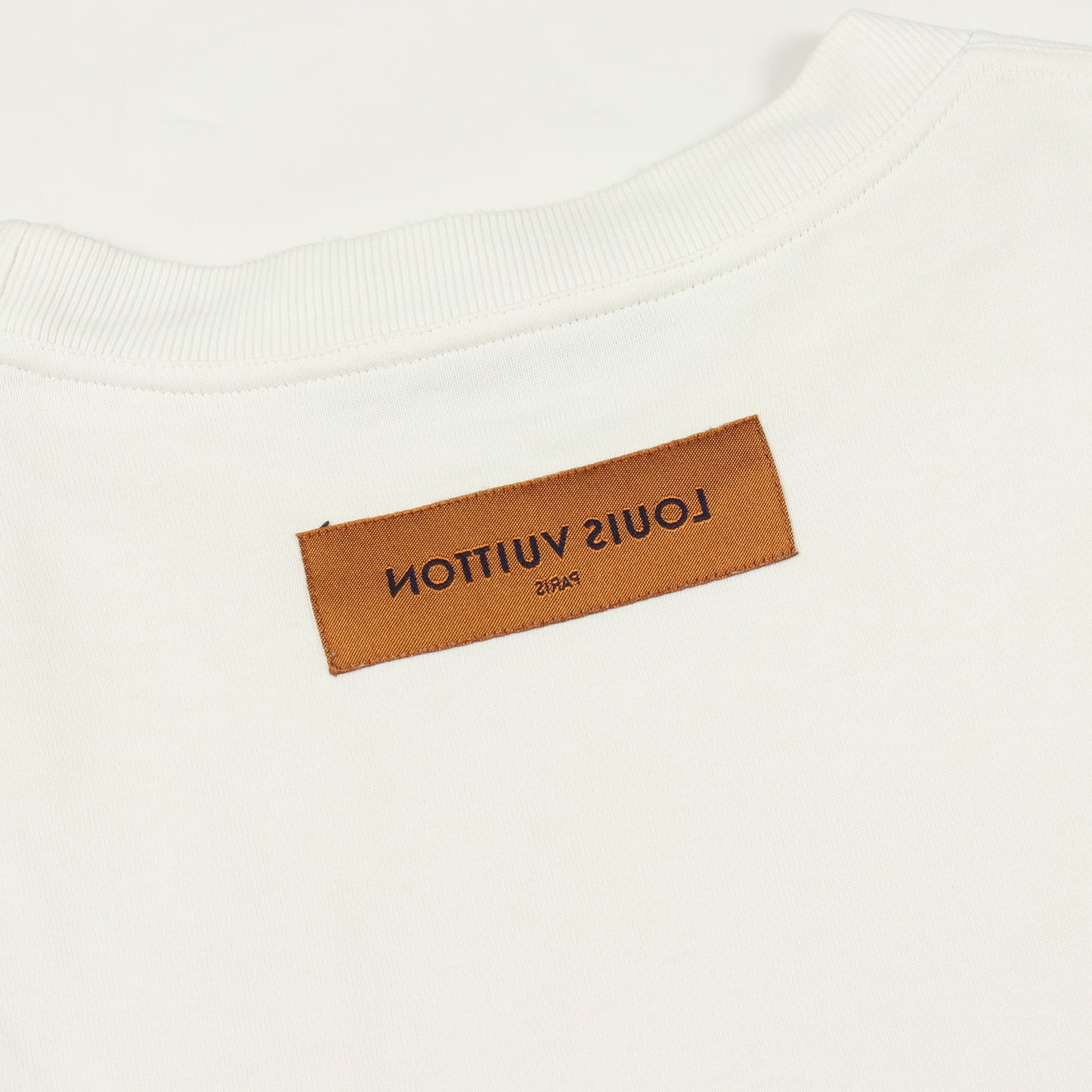 インサイドアウト クルーネック 半袖Tシャツ コットン ホワイト ルイヴィトン