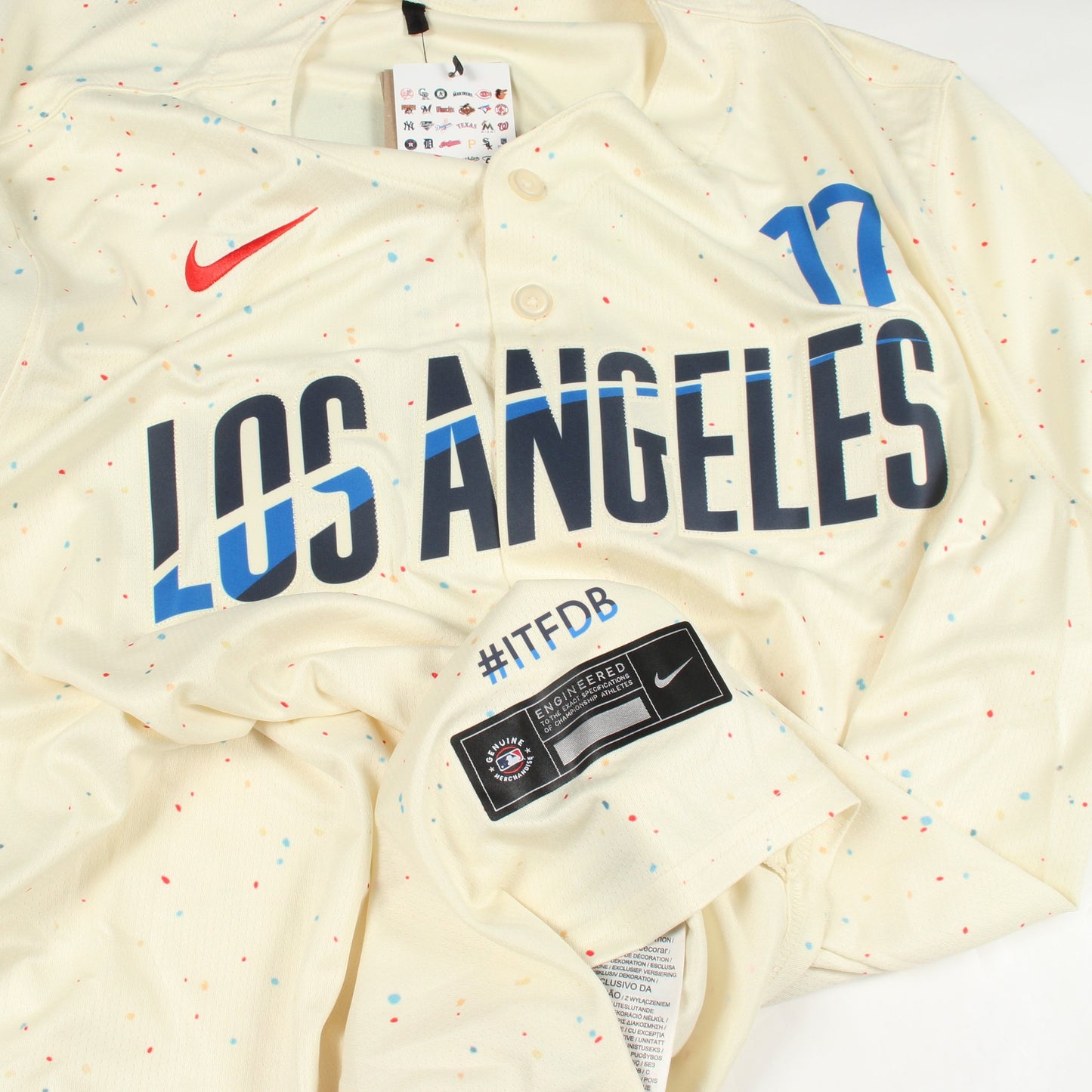 MLB Dodgers City Connect 大谷翔平 ユニフォーム トップス アイボリー マルチカラー ナイキ