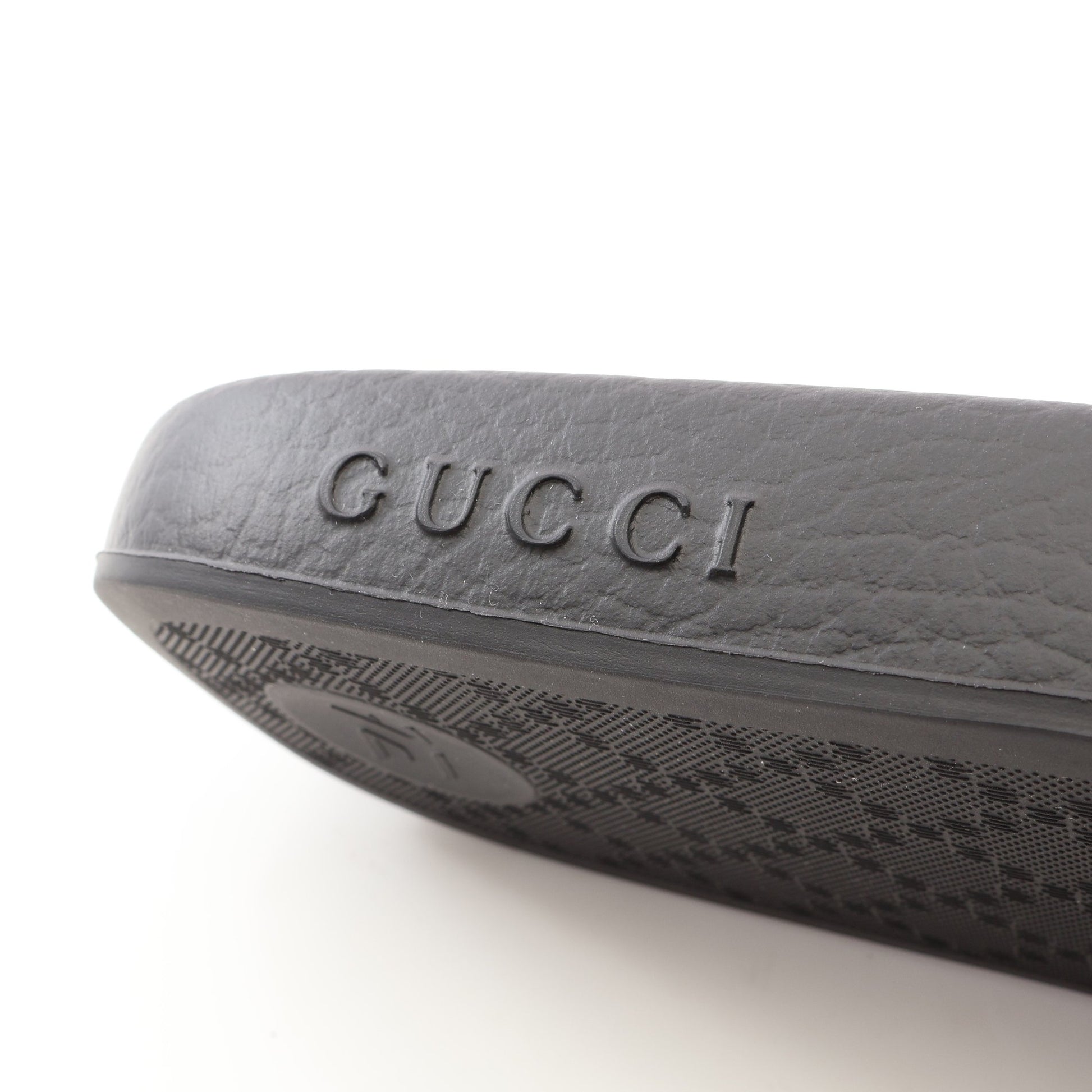 マイクログッチシマ スライドサンダル レザー ブラック グッチ シューズ GUCCI