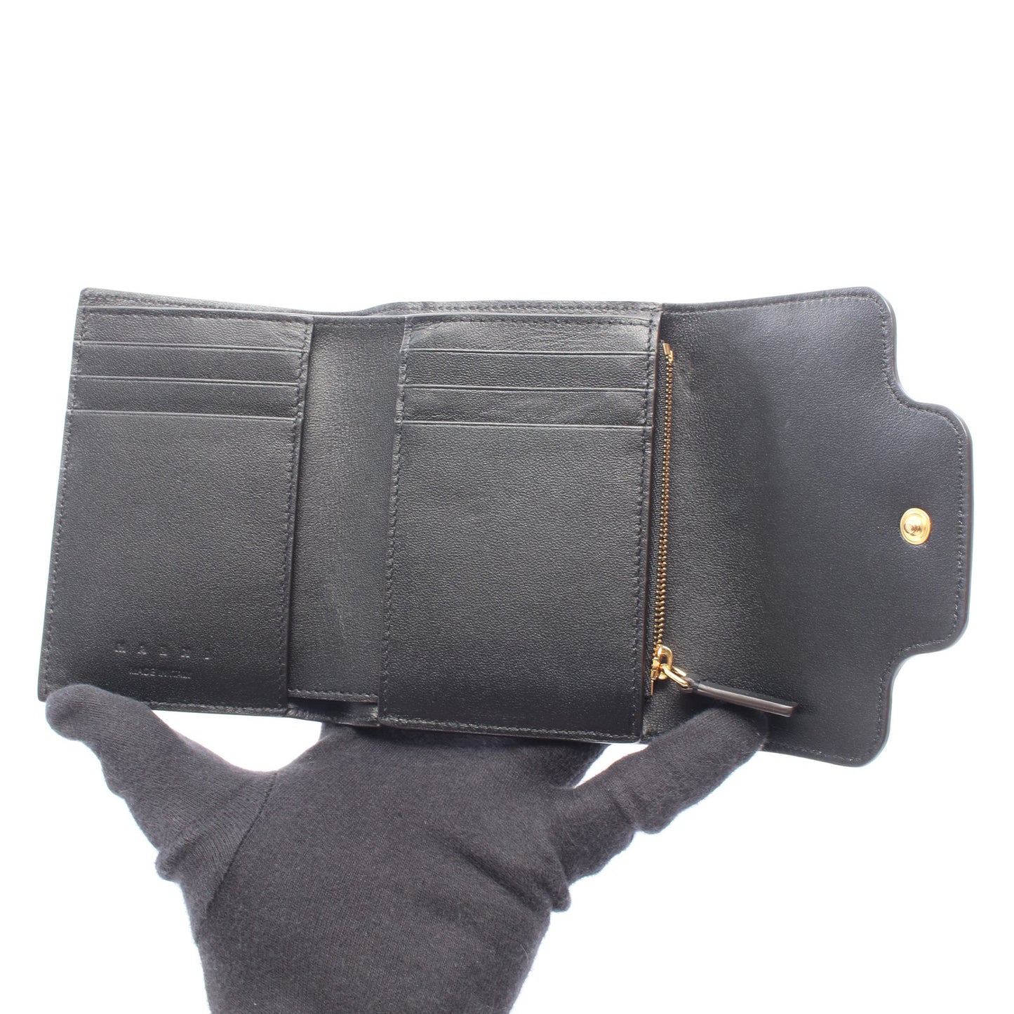 Trunkaro トランカルー 三つ折り財布 レザー ブラック マルニ
