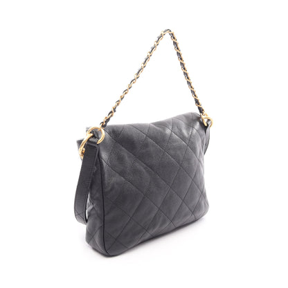 マトラッセ ホーボーバッグ 2WAY ショルダーバッグ ソフトキャビアスキン ブラック ゴールド金具 シャネル バッグ CHANEL