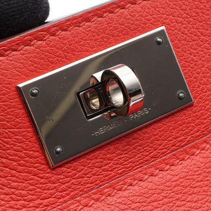 ツールボックス20 ルージュピヴォワンヌ 2WAY ハンドバッグ エヴァーカラー オレンジレッド シルバー金具 C刻印 エルメス