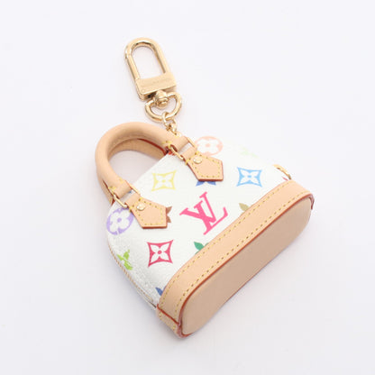 LV × TM マイクロ アルマ モノグラムマルチカラー バッグチャーム キーホルダー PVC レザー ホワイト ルイヴィトン