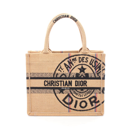 BOOK TOTE ブックトート スモール ディオールユニオン ハンドバッグ トートバッグ ジュート ベージュ ブラック マルチカラー クリスチャンディオール