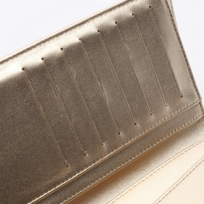 マトラッセ 二つ折り長財布 ラムスキン ゴールド ゴールド金具 シャネル