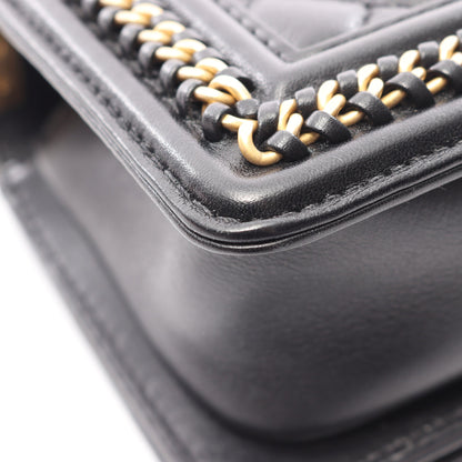 ボーイシャネル トップハンドル フラップ 2WAY チェーンショルダーバッグ レザー ブラック ゴールド金具 シャネル