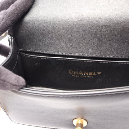 ボーイシャネル トップハンドル フラップ 2WAY チェーンショルダーバッグ レザー ブラック ゴールド金具 シャネル