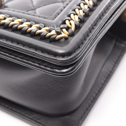 ボーイシャネル トップハンドル フラップ 2WAY チェーンショルダーバッグ レザー ブラック ゴールド金具 シャネル