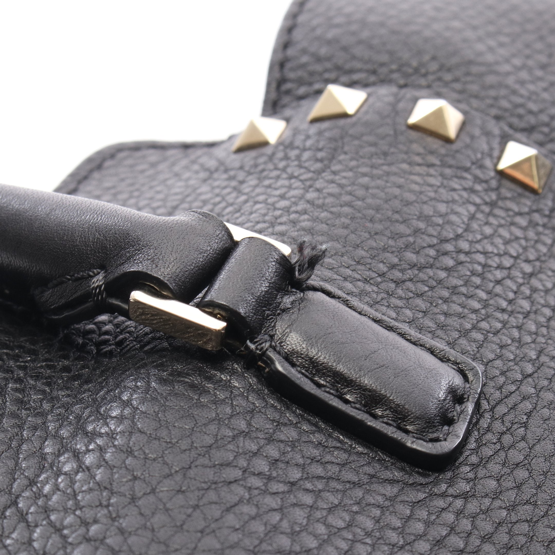 ロックスタッズ 2WAY ハンドバッグ トートバッグ レザー ブラック