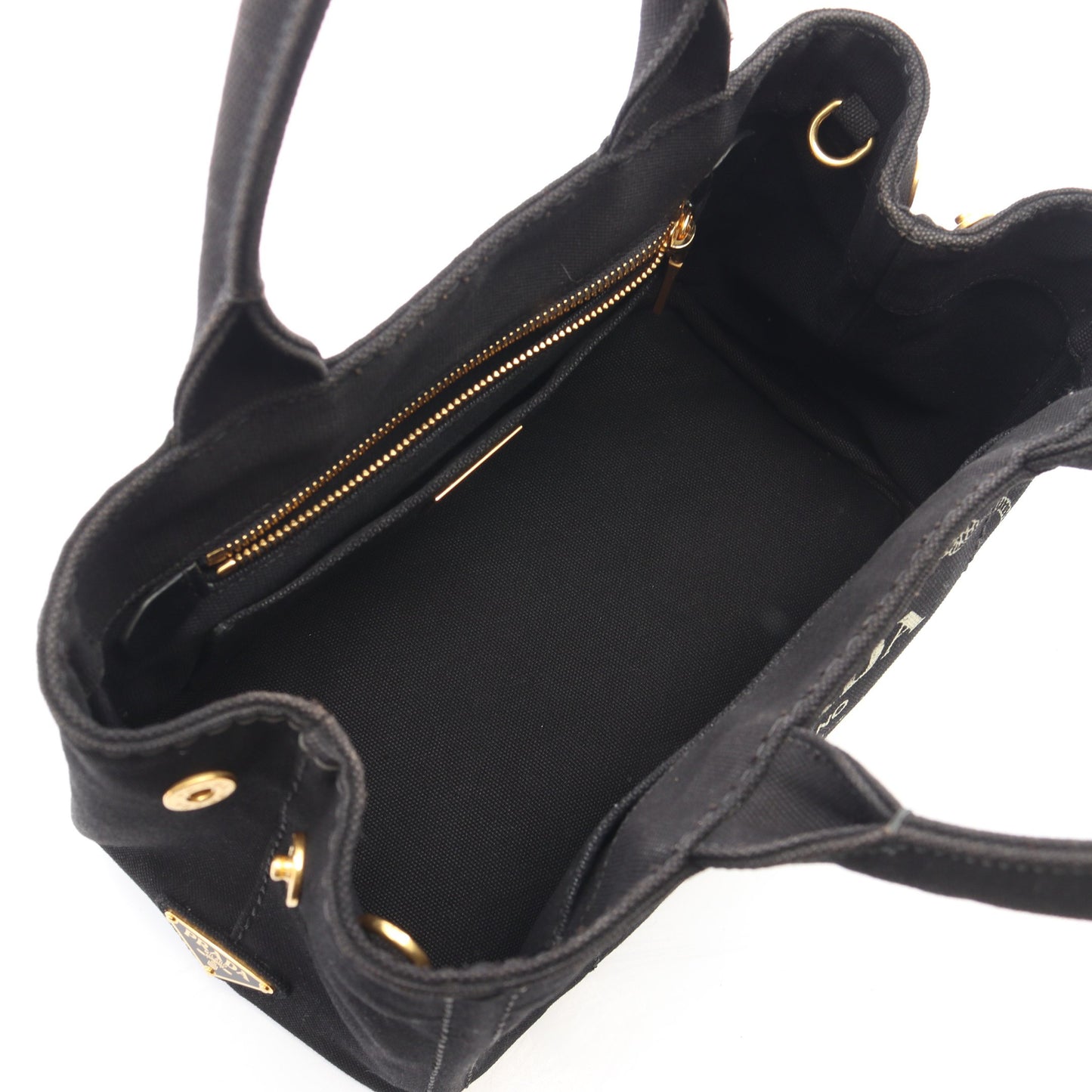 CANAPA カナパ 2WAY ハンドバッグ トートバッグ キャンバス ブラック プラダ