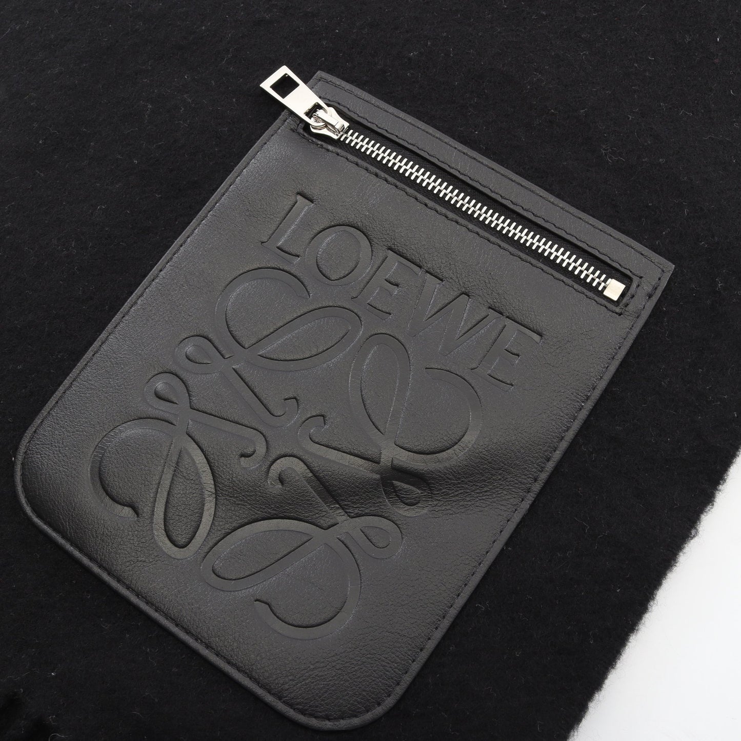 アナグラム マフラー ウール カシミヤ ブラック ロエベ 財布・小物 LOEWE