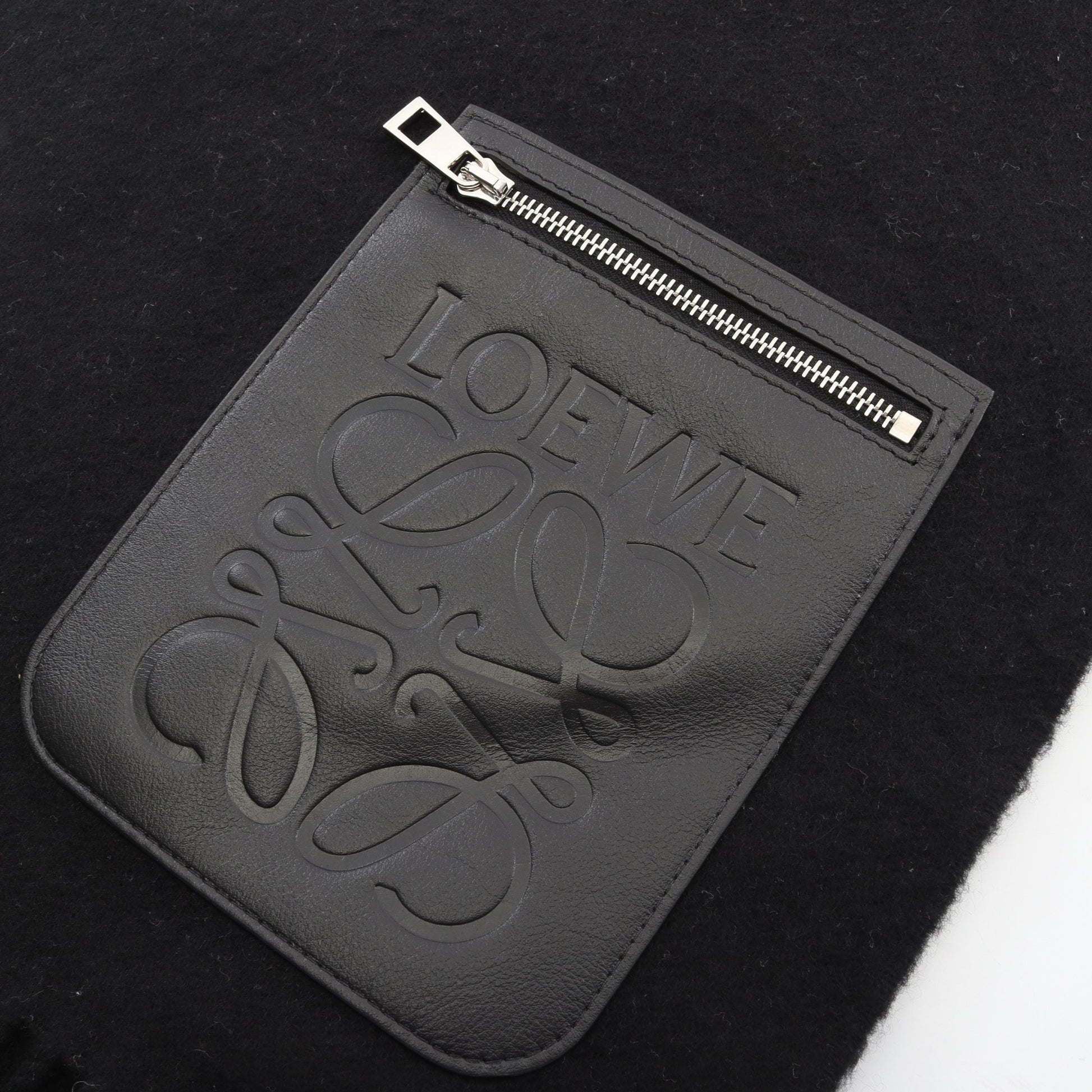 アナグラム マフラー ウール カシミヤ ブラック ロエベ 財布・小物 LOEWE